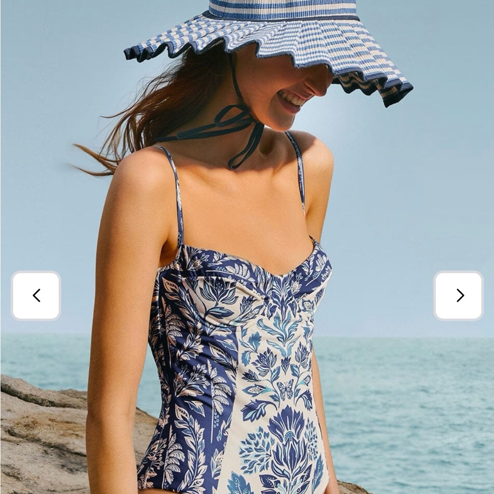 FARM Rio Blue Floral One Piece Swimsuit